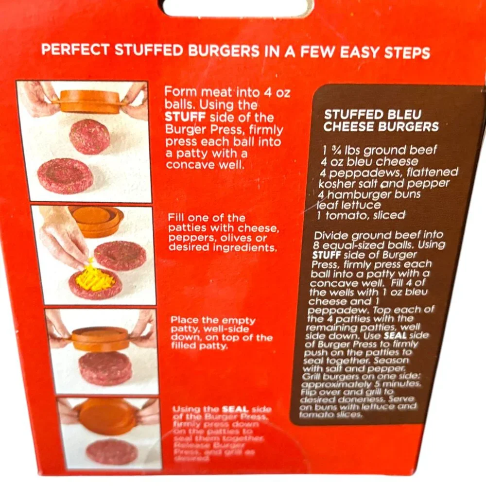 Nordic Ware 3 In 1 Stuffed Burger Maker & Patty Press Indoor Outdoor New‎ in Box